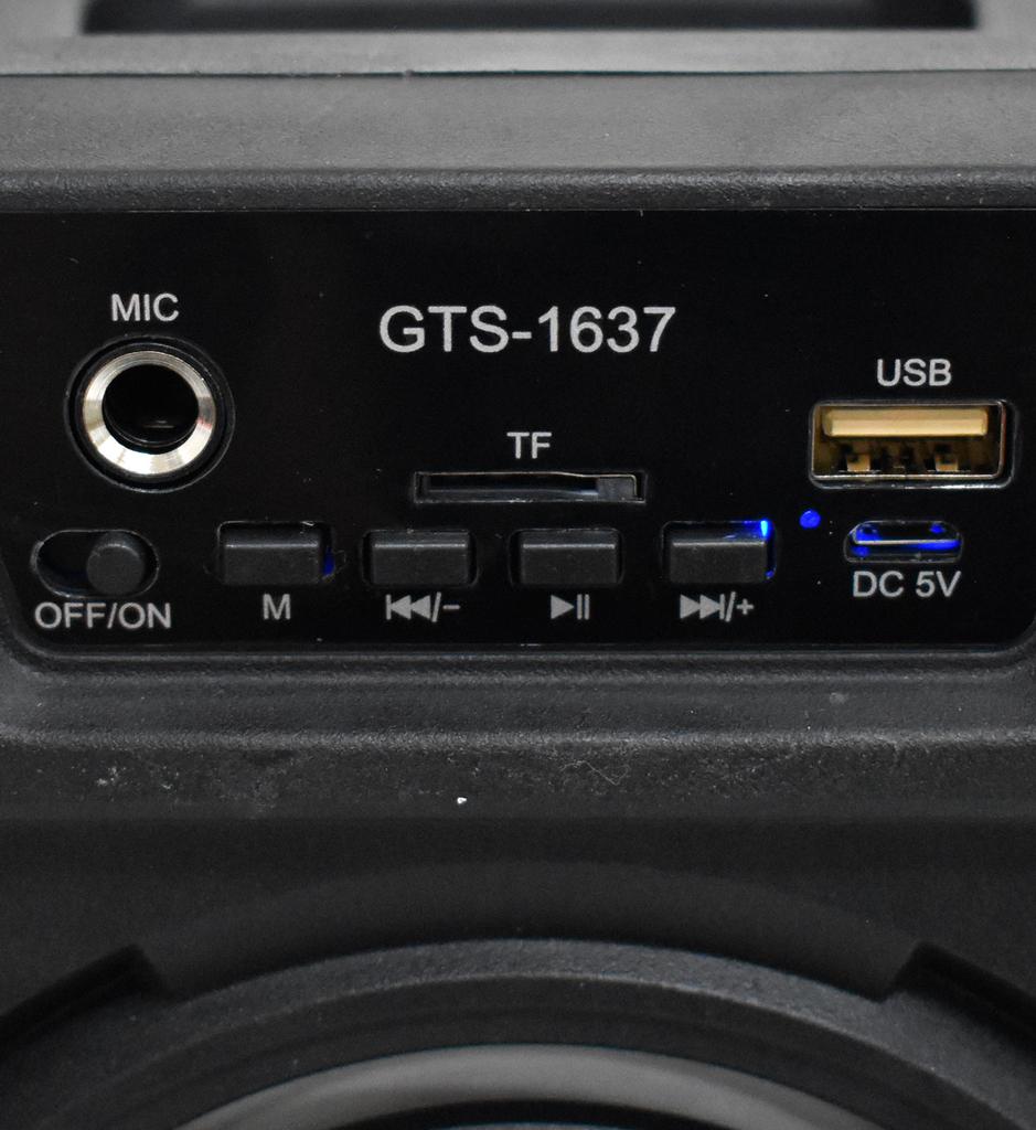 Parlante Altavoz 4″ con asa y luz LED GTS-1637 Entradas USB, Micro SD y MIC img 2