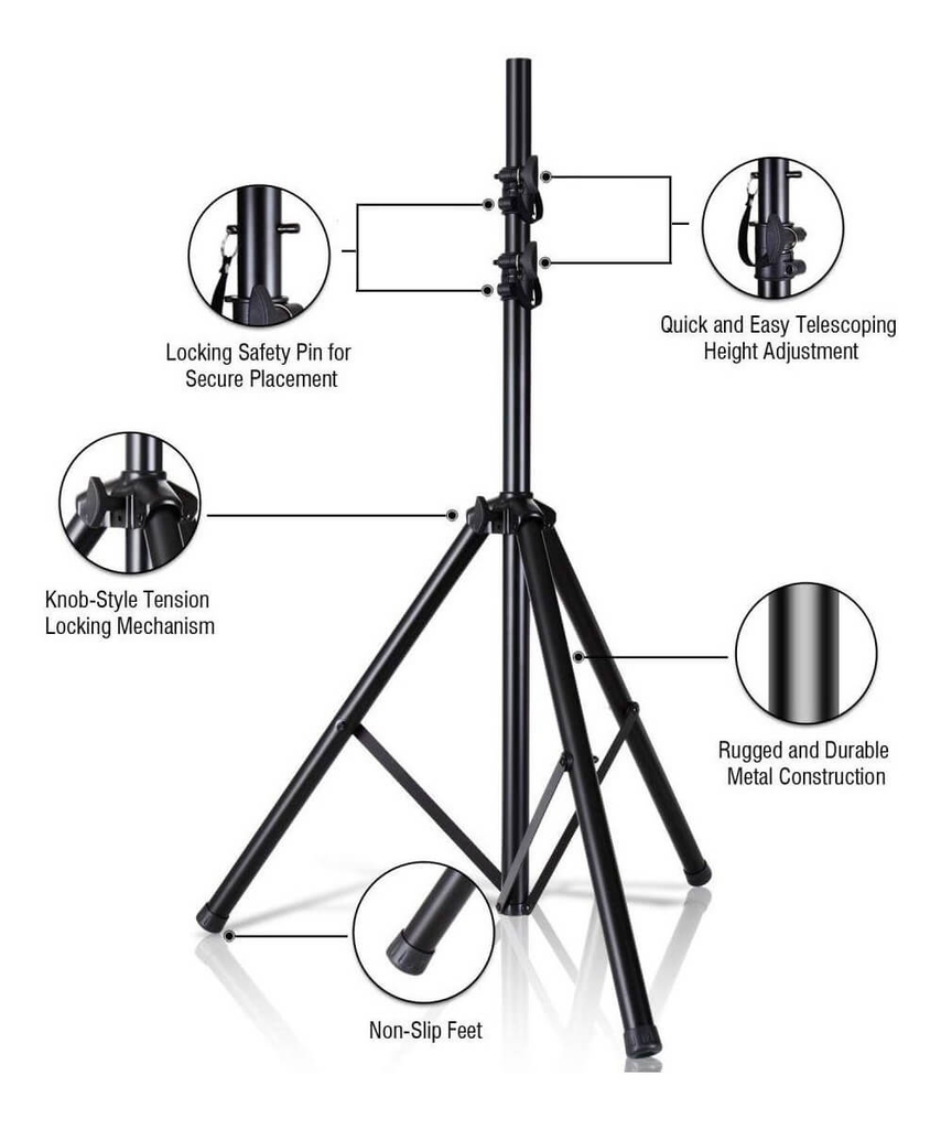 Trípode para parlante 8pulg 80 cm, negro img 2