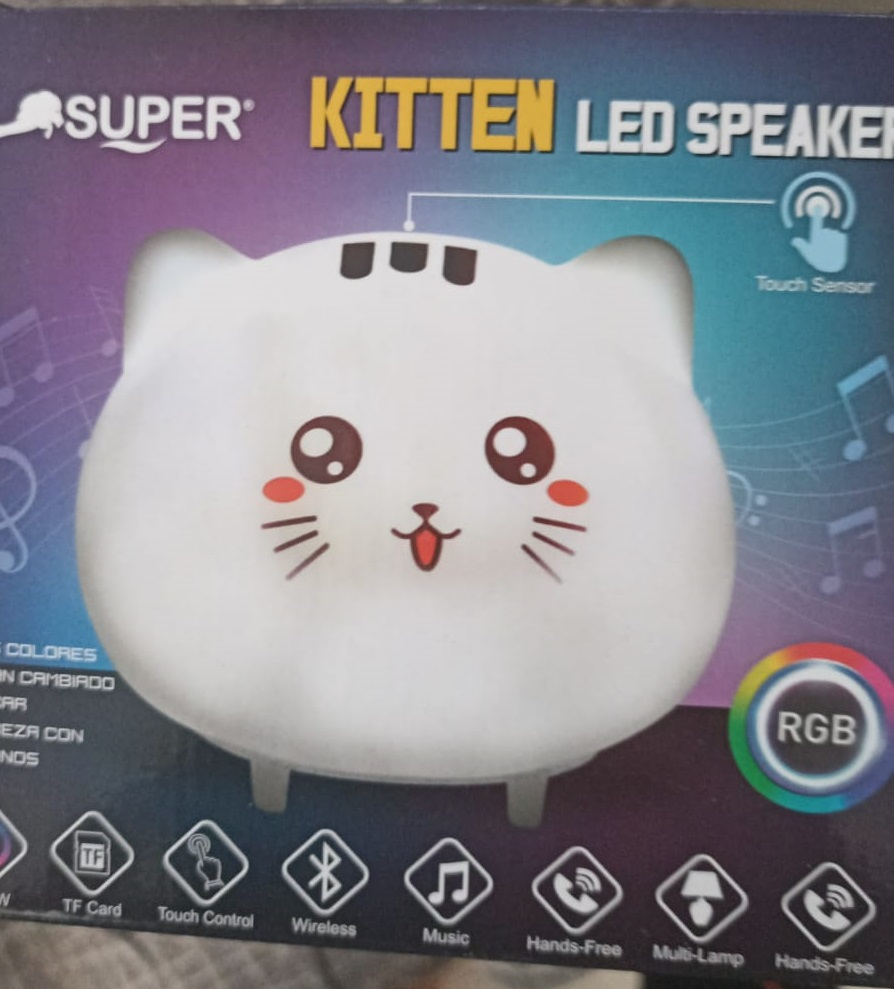RADIO PORTATIL KITTEN LED SPEAAKER RGB