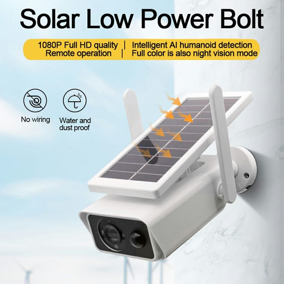 " Camara con Panel Solar Recargable HD con  Wifi ABC-Q1"