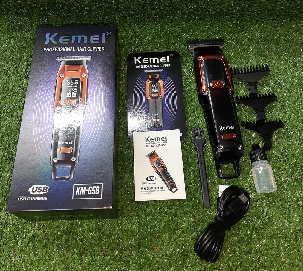 Recortadora De Cabello Barbero Profesional Máquina De Corte De Cabello Eléctrica Recargable - Kemei KM-658