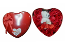 Caja de lata en forma de corazon 10x5cm incluye osito y flores