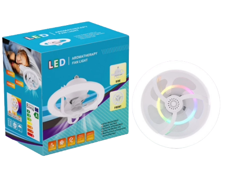 ventilador de techo inteligente con control remoto luz les RGB