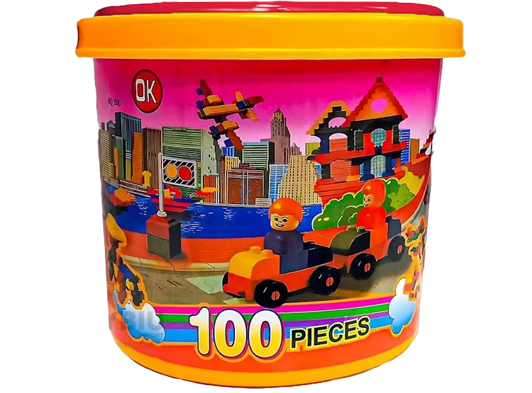 JUEGO DE BLOQUES DIDACTICOS BALDE 100 PIEZAS