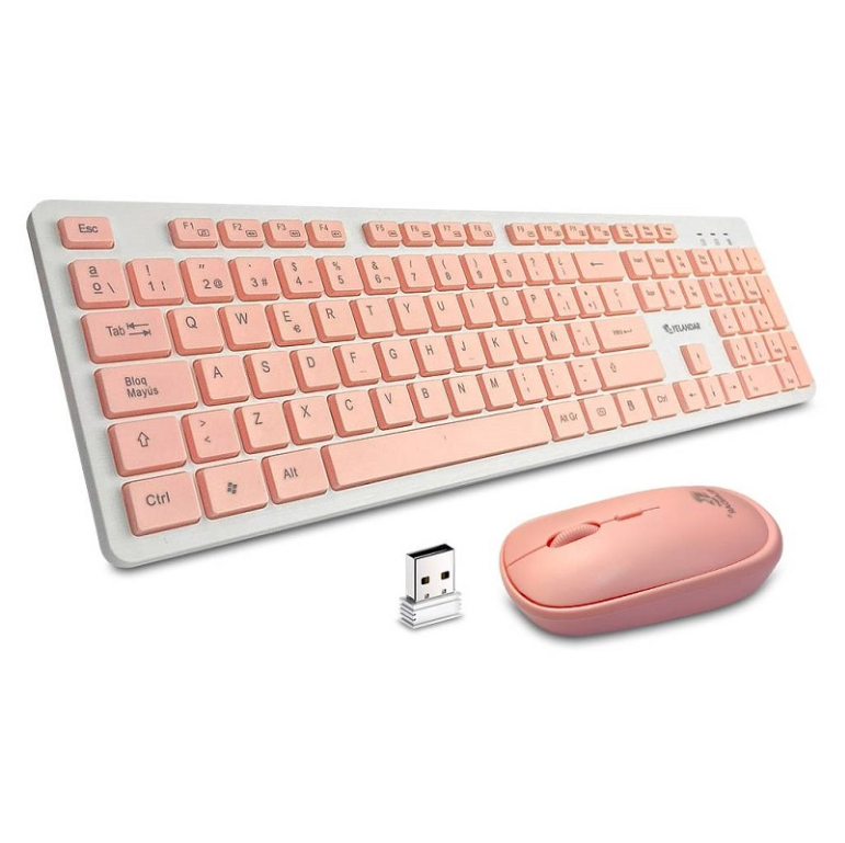 Kit Teclado Mouse Yelandar W3400 Rosado