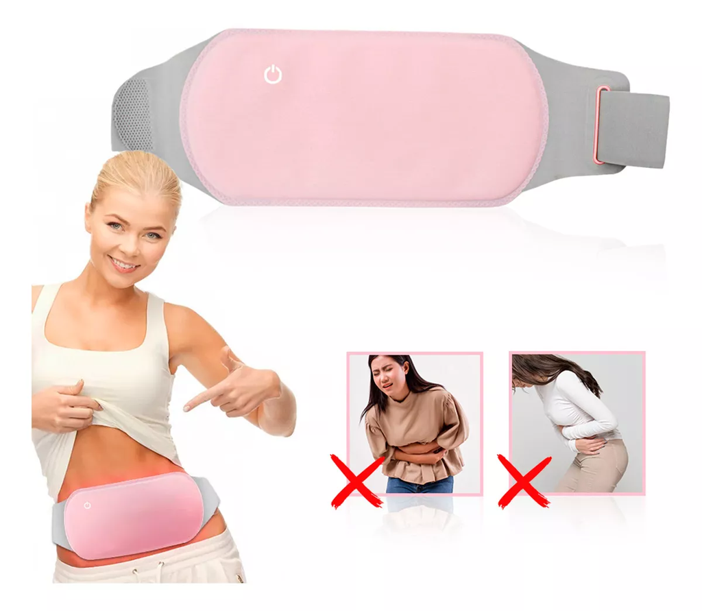 Correa de almohada cálida para aliviar los cólicos menstruales, color rosa