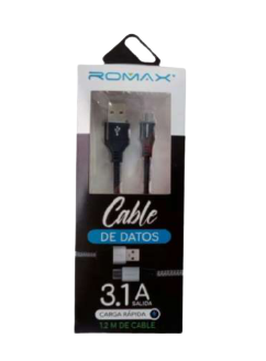 Cable De Datos  Tipo V8 Micro Usb 3.1A Carga Rápida 1.2 M Mod.Tcd277 Marc.Romax