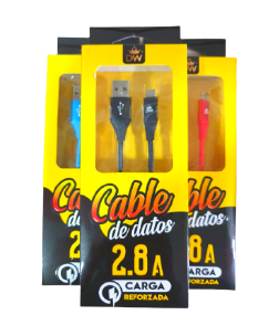 Cable De Datos Tipo V8 Micro Usb De Carga Rapida 2.8 A Marc. Dw Mod. Tcd246