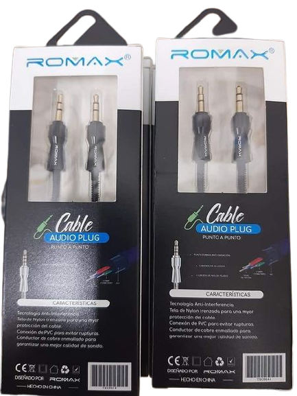 Cable Audio Auxiliar Plug Punto Punto 1.2M Mod. Tsc034  Marc. Romax