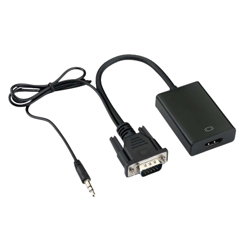 Adaptador Vga A Hdmi Con Audio De 3,5 Mm De Alimentación Usb 1080P Hdmi Cable Adaptador Para Portátil A La Hdtv Proyector Mod 089087