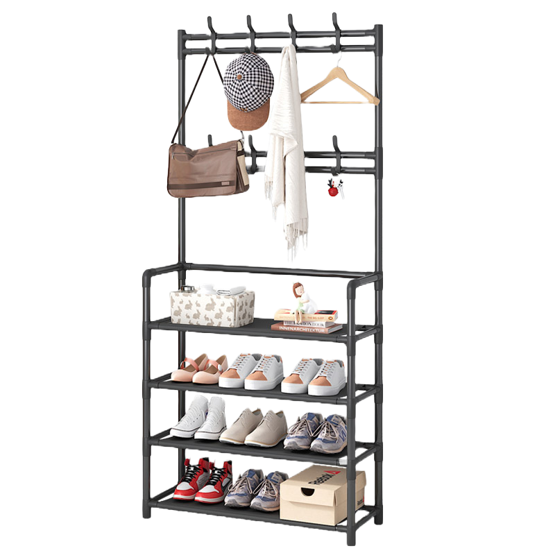 Zapatera Organizadora Ancho 80Cm De 4 Niveles Con Perchero