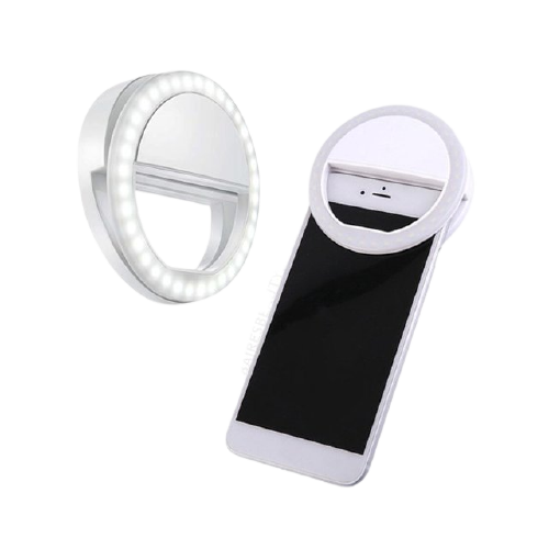 Aro Anillo De Luz Led Celulares Carga Usb Selfie Smartphone Celeste