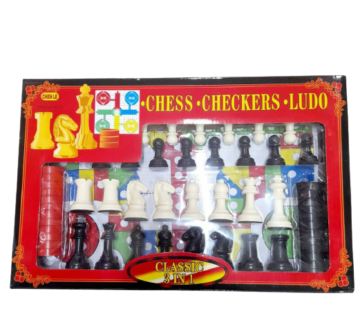 3 In 1 Game Chess Checkers Ludo Intelligent Toys