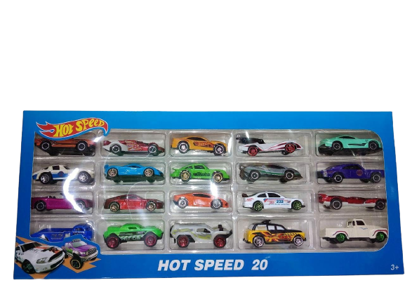Hot Speed Caja De 20 Autos Carritos Surtidos Pistas Mattel
