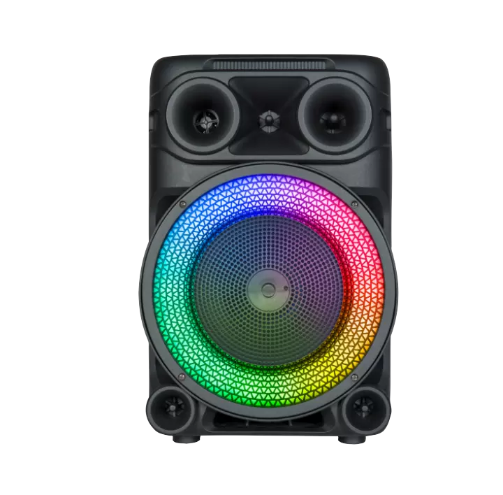 Parlante Kts-Altavoz Portátil Inalámbrico De 8 Pulgadas, Kts-1566 Con Luz De Colores Rgb, Con Micrófono Y Cable, Bt, Para Karaoke Y Fiestas