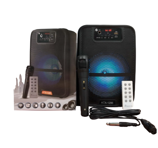 Parlante Kts-Altavoz Inalámbrico Ktx-1286, Dispositivo Para Karaoke Al Aire Libre, Con Micrófono Y Cable