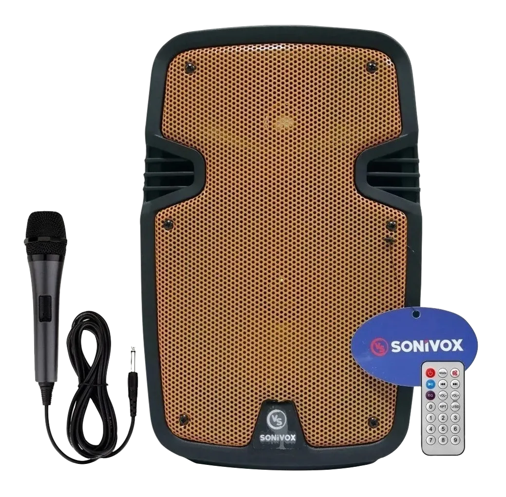 Parlante Portatil Sonivox Vs-Ss2135 De 6.5 Con Karaoke Recargable 80 Watts