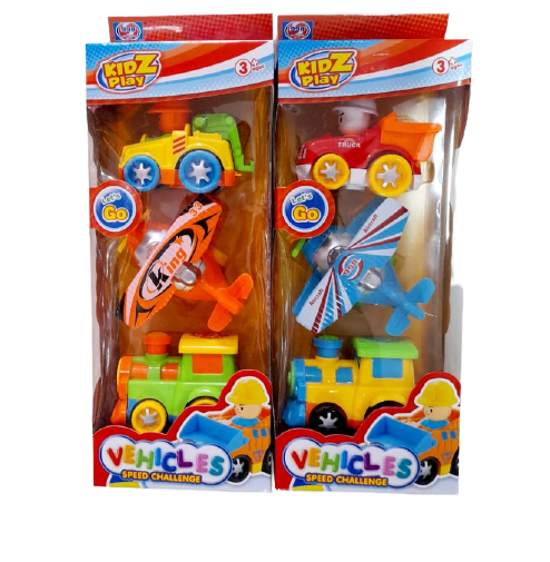 Juguetes Kidz Play 3 Piezas Carrito Avion Tren