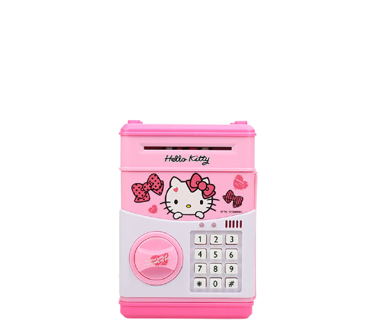 Alcancia Electrónica De Hello Kitty 100Fun, Mini Caja De Depósito Atm, Caja De Dinero Con Contraseña Para Niños, Juguetes Para Niños