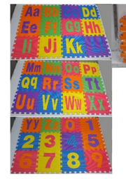 [0000002041] Piso De Goma Letras y numeros 36pcs