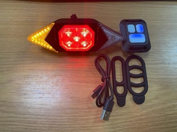 [0000002066] Luz trasera de bicicleta con Control remoto inalámbrico, intermitente, recargable vía USB