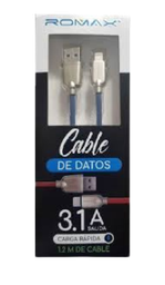 [0000000020] Cable De Datos Tipo Iphone De Carga Rapida 3.1A Mod. Tcd348 Marc. Romax