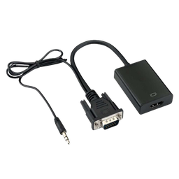 [0000000136] Adaptador Vga A Hdmi Con Audio De 3,5 Mm De Alimentación Usb 1080P Hdmi Cable Adaptador Para Portátil A La Hdtv Proyector Mod 089087