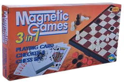 [0000000537] Juegos Magneticos,Cartas Damas Y Ajedrez 3En 1