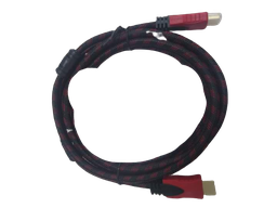 Cable HDMI Con Filtro 5 Metros HD 3D V1.4 Enmallado Negro Con Rojo